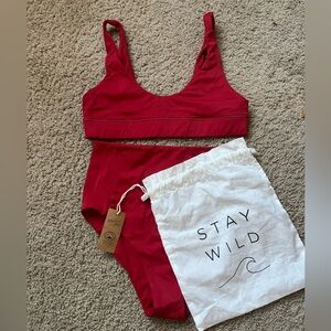 Vibrant, rich, red two piece swimsuit